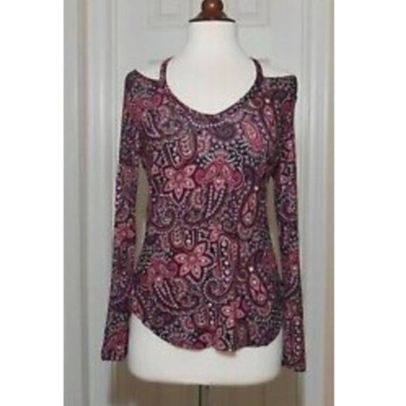NWT Ultra Flirt Cut Out Cold Collar Top - Picture 2 of 5